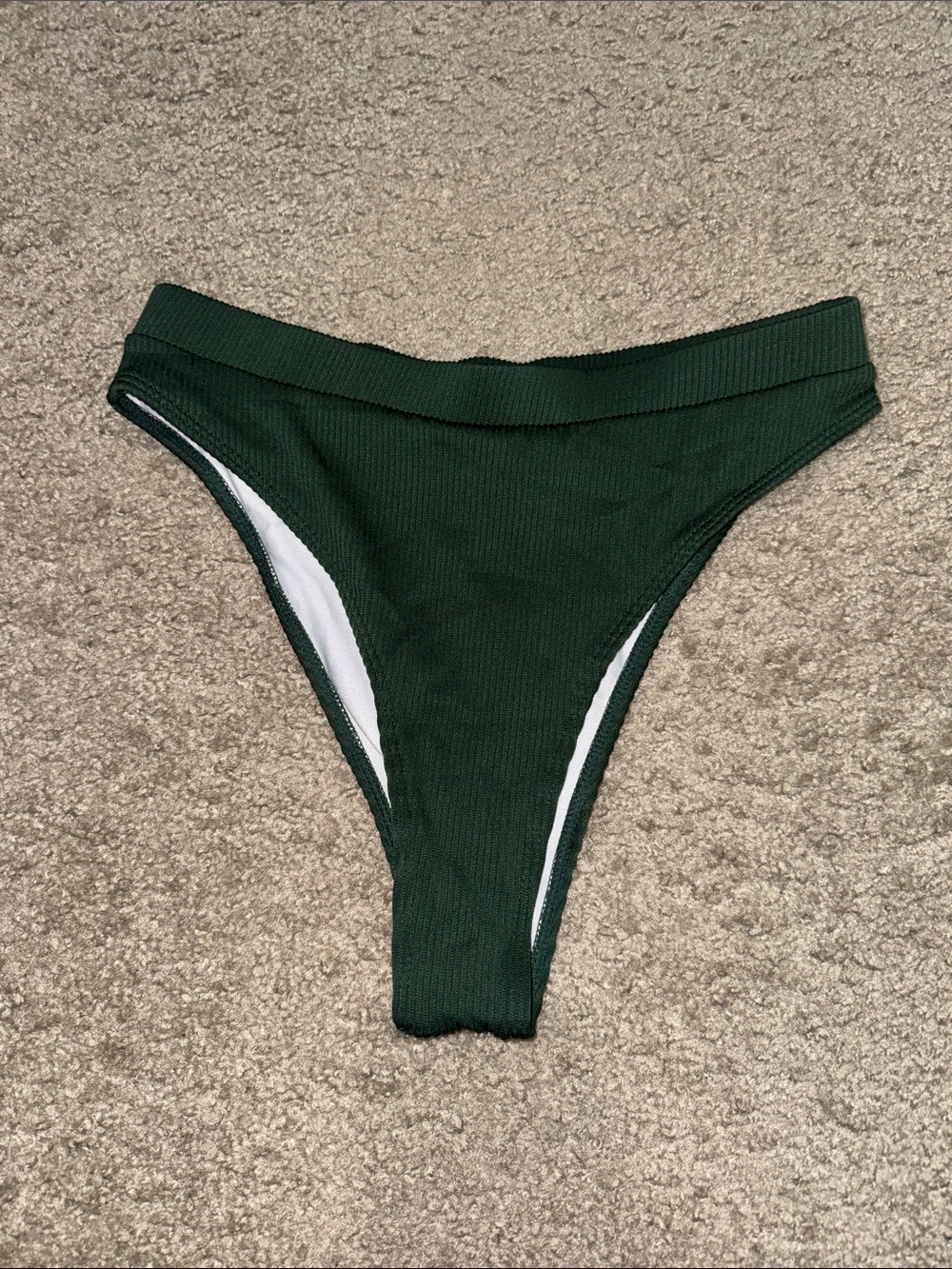 Dark Green Ribbed Bikini Set - Picture 5 of 6